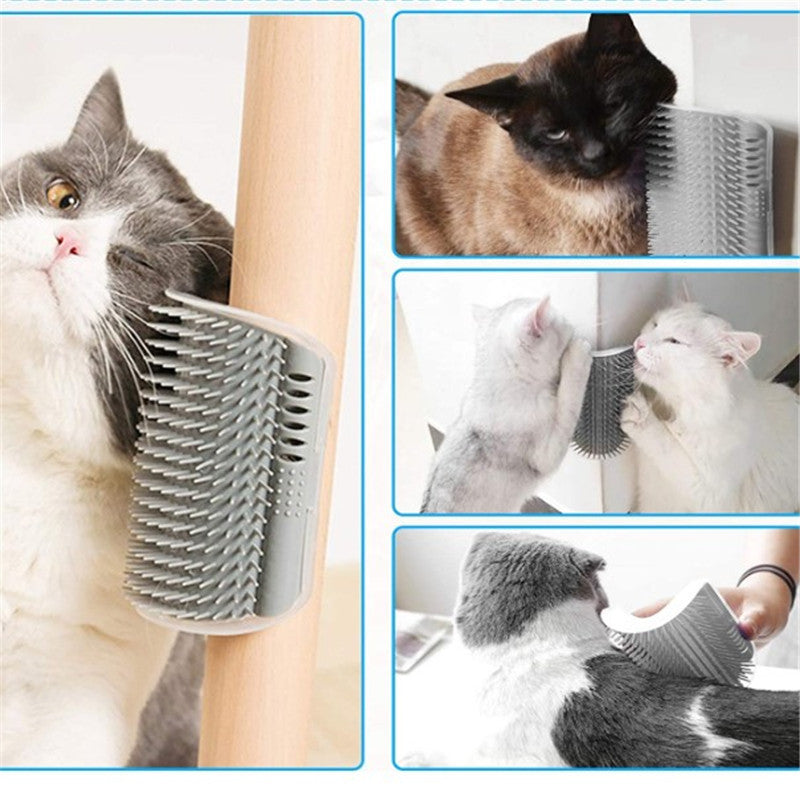 Cat Self Groomer with Catnip and Corner Massage Brush