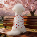 Heart Print Ruffle Dog Shirt for Small Breeds