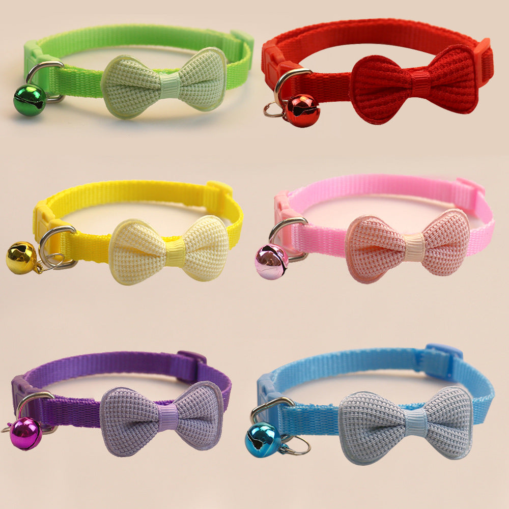 Collar con Moño y Campana para Gatos y Perros Pequeños